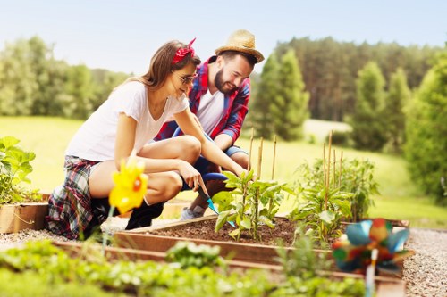 Landscapers team sorting green waste for eco-friendly disposal in Soho